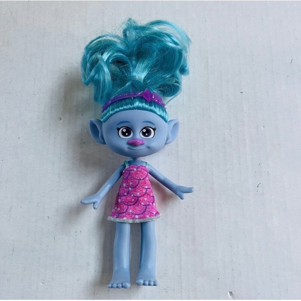 Mattel Trolls Poppy Doll Kids OS Blue Mermaid Dress Rooted Hair 2022 DWA LLC
